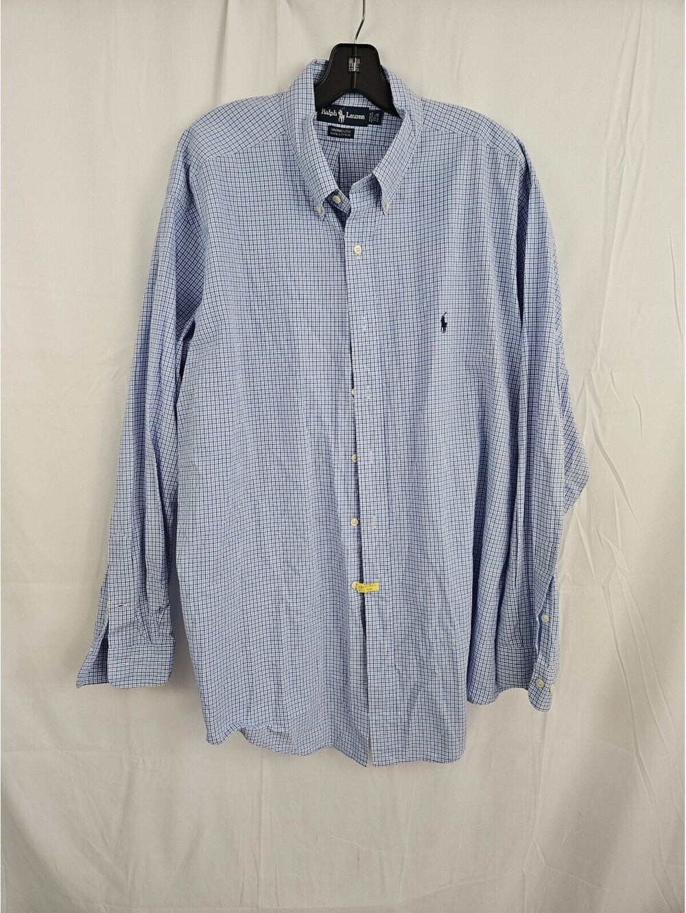 Ralph Lauren Yarmouth 100% Cotton Blue Check Button-Down Men